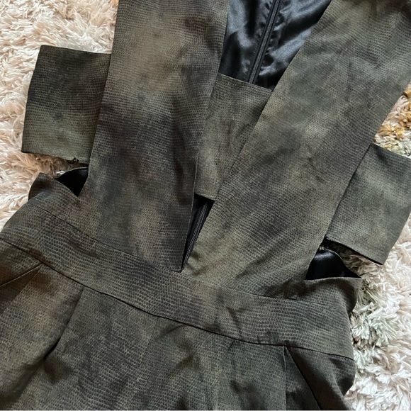 Ronny Kobo Rhoda Snake Print Bandeau Cutout Silk Rimper - Picture 4 of 11